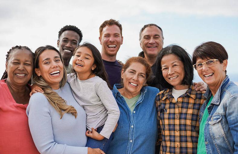 Multiracial group of friends